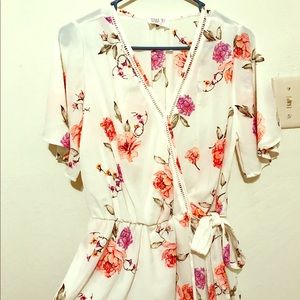 White Flower Wrap Blouse with Bow tie 🌼 (NEW)